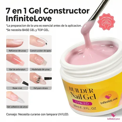 Gel Constructor de Uñas Rosa – Efecto Salón Profesional en Casa