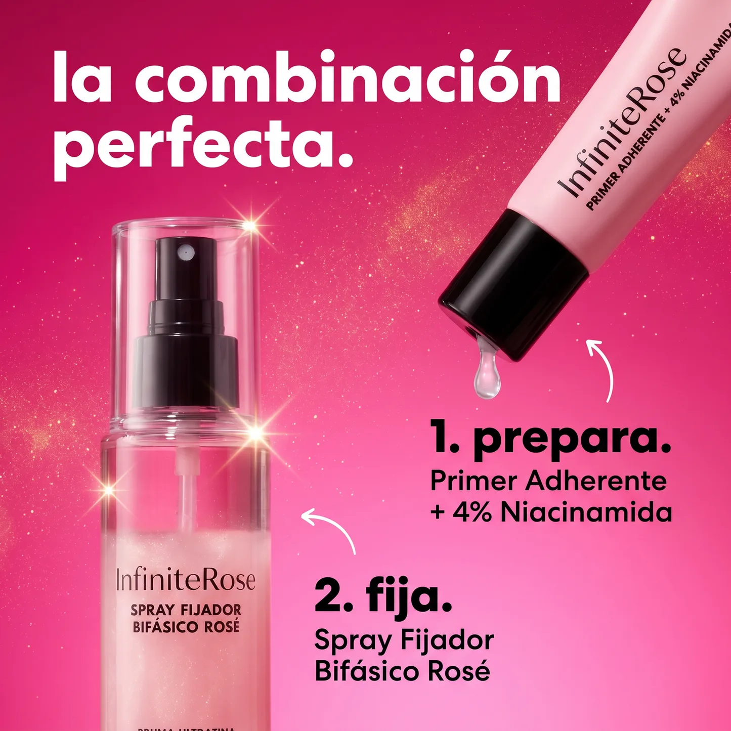 InfiniteRose – Spray fijador bifásico luminoso 80 ml