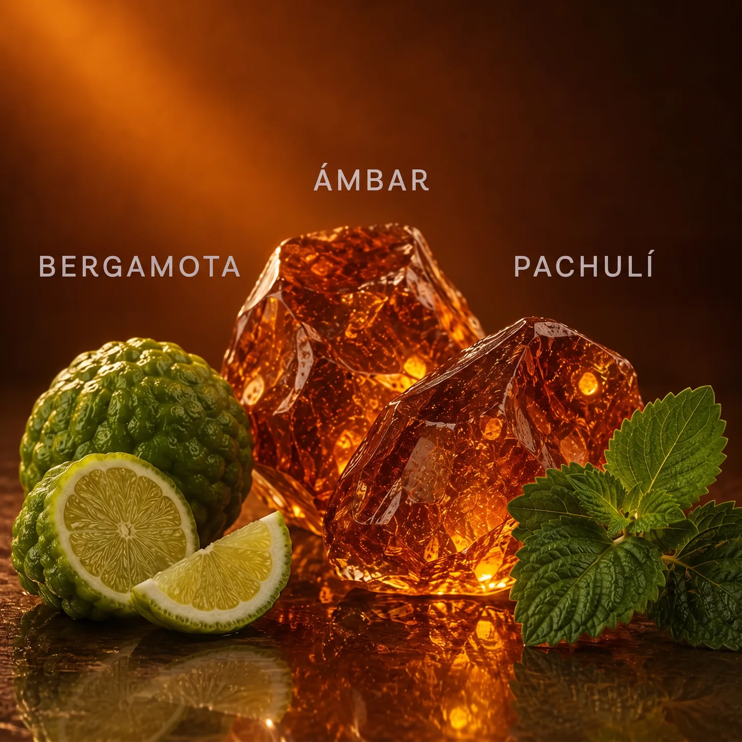 Ingredientes Bergamota Ámbar Pachulí