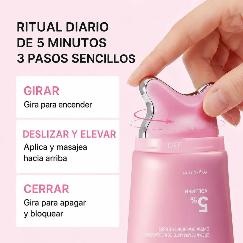 Tres pasos para utilizar el aplicador Gua Sha de la crema de cuello