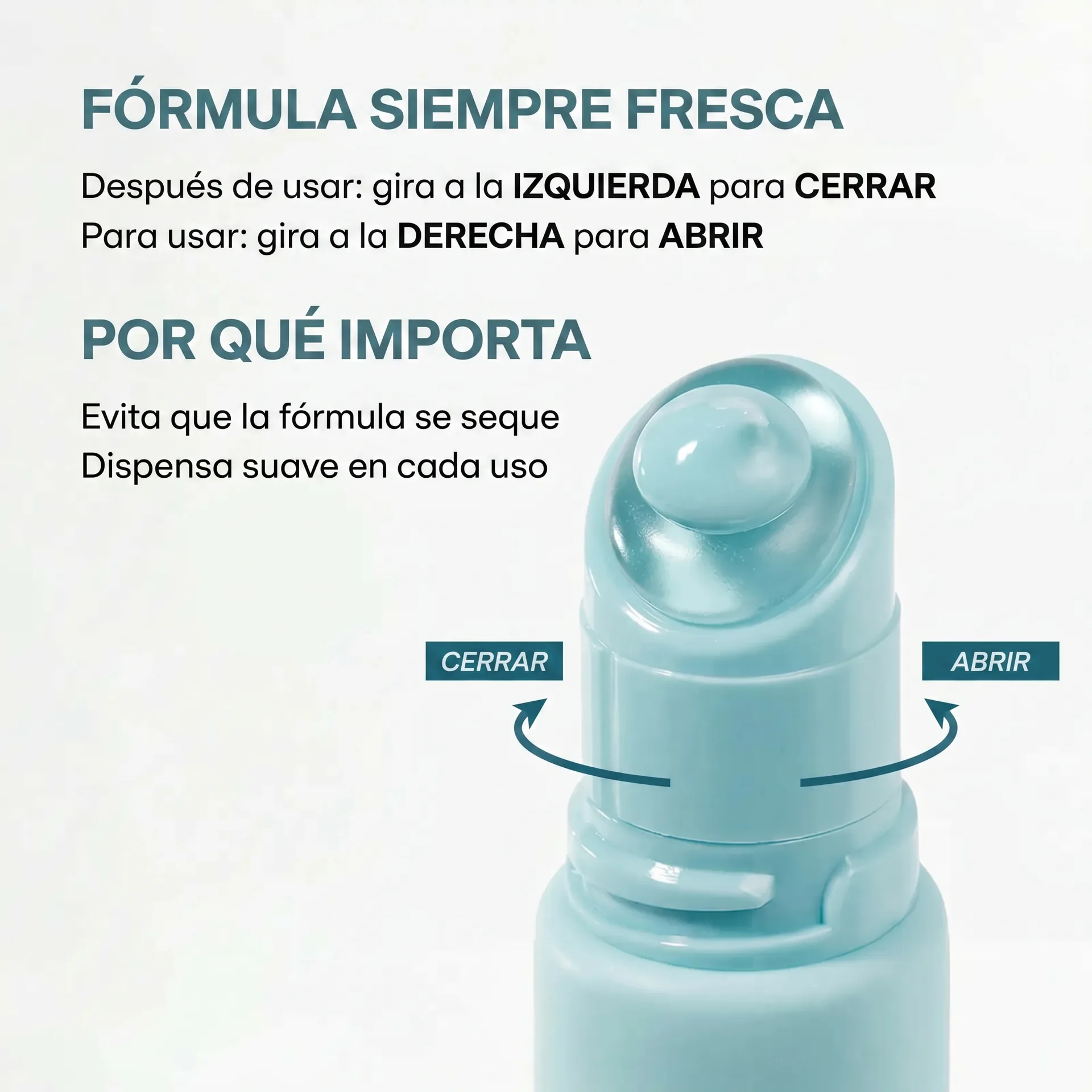 Sistema de bloqueo para mantener la fórmula fresca