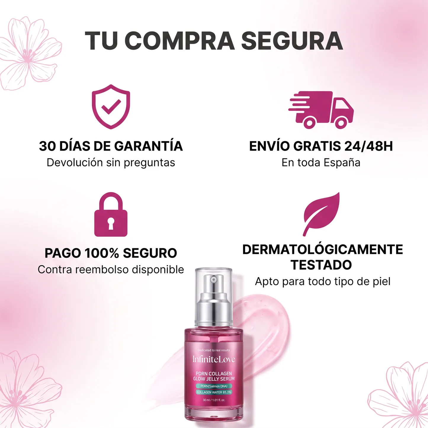 Pink Glow - Sérum en Gel con PDRN de Salmón y Colágeno 30ml