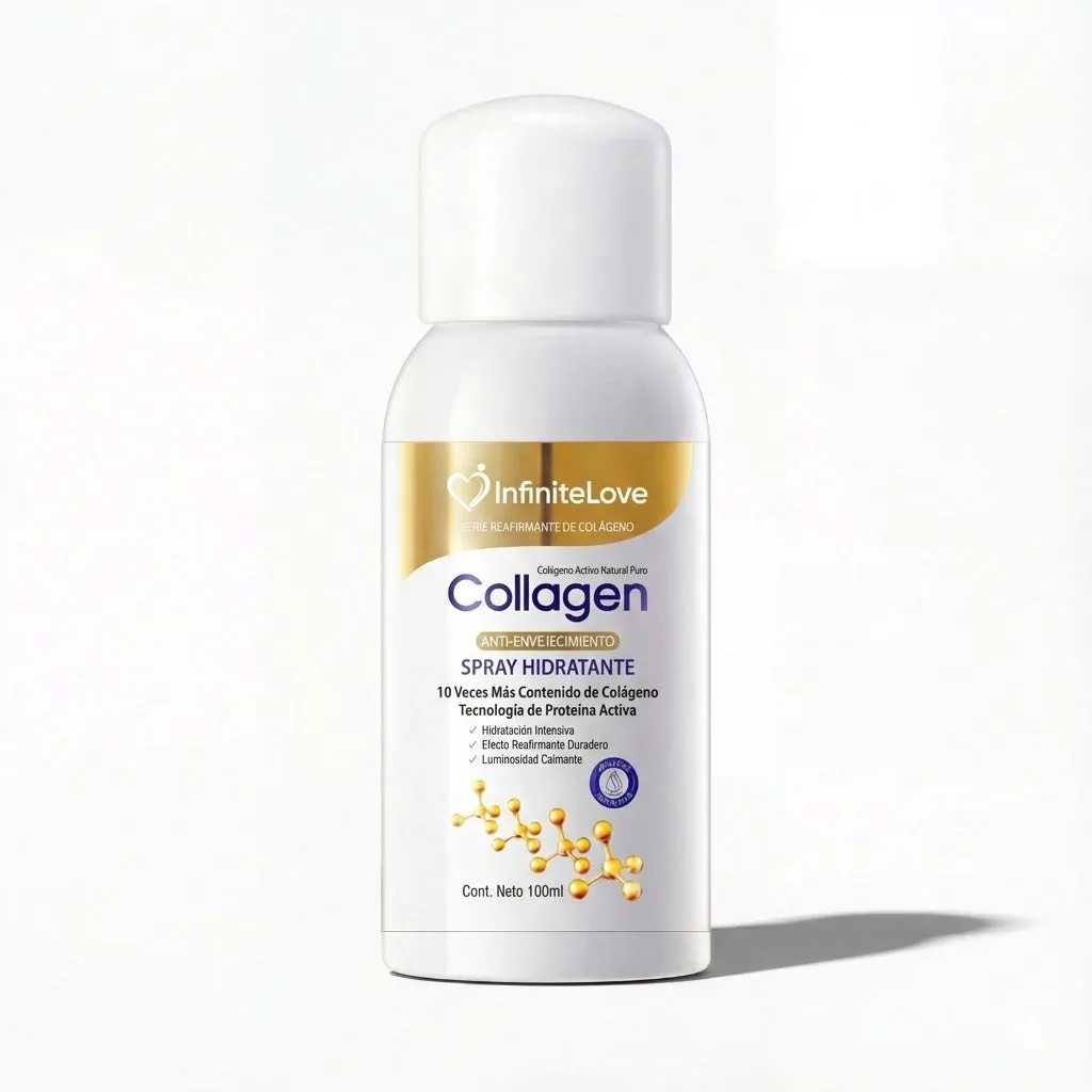 Spray Corporal Reafirmante de Colágeno y Aloe Vera para Piel de 'Papel', Brazos y Flacidez (Absorción 10x Superior a Cremas)