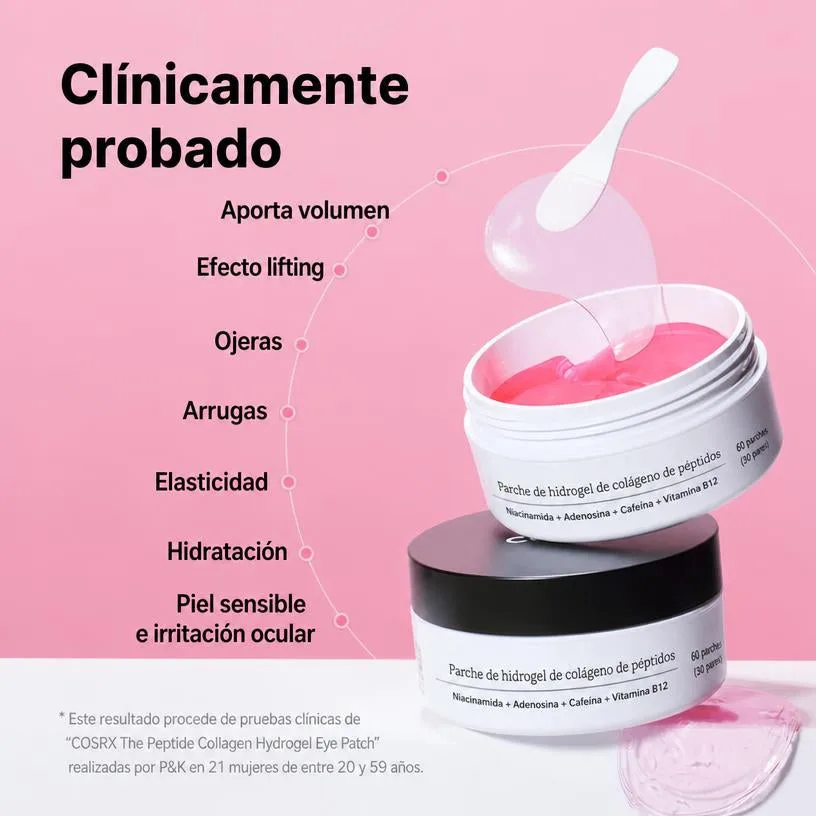 Parches de Hidrogel de Colágeno con Péptidos para Ojos — 60 uds